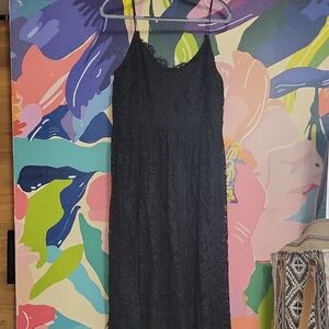 Express Black Lace Midi Dress